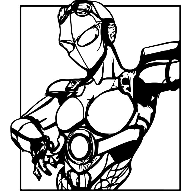 Tattoo simple design - cyborg woman 3