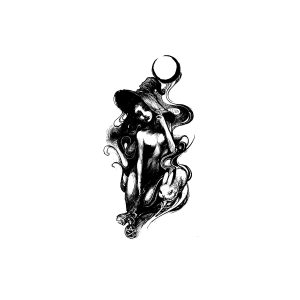 Woman Wearing Hat Little White Rabbit Moon