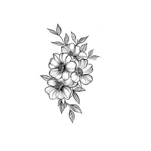 Four Flowers And Leaves