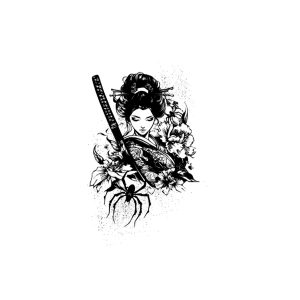 Spider Japanese Woman With Samurai Sword
