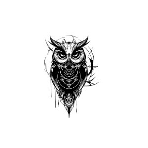 Owl Standing Looking Straight Ahead