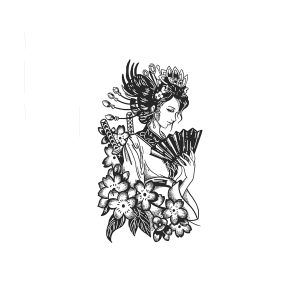 Japanese Woman Holding A Fan