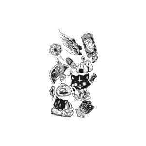 Rice Ball Cat Fan Flower