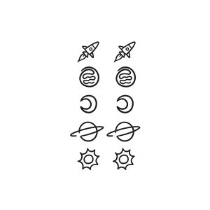 Rocket Planet Moon Sun