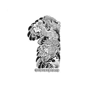 Japanese Style Lion Wave Left Arm