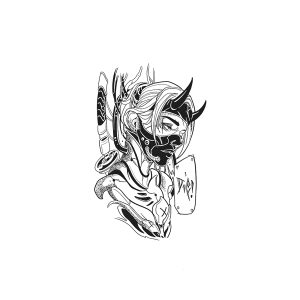 Woman Wearing Ghost Mask