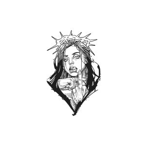 Woman Wearing Crown Of Thorns