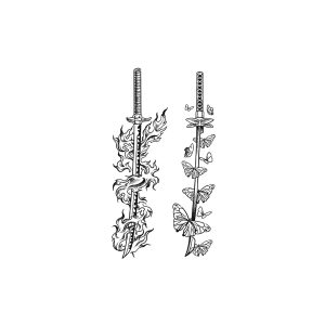 Japanese Sword Flame Butterfly