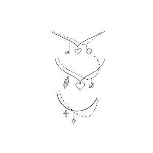 Necklace Feather Cross Four-Leaf Clover