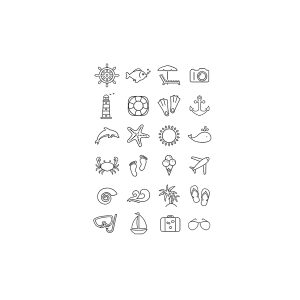 Rudder Camera Crab Slippers Coconut Tree