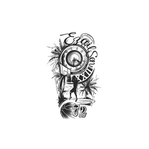 Clock Basketball 72 Coconut Tree