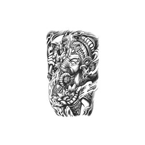 Indian Deity Lotus Skull