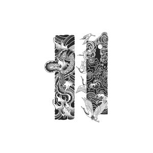 Japanese Style Design Red-Crowned Crane Snake