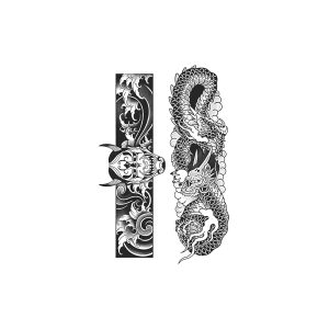 Japanese Style Design Dragon Ghost Mask