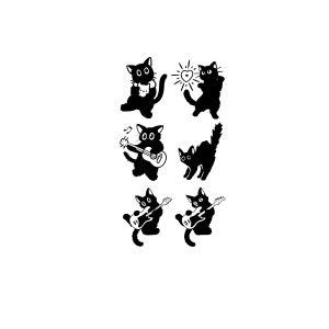 Black Cat Holding Guitar