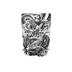 Guan Yu, A Chinese Warrior Riding A Dragon