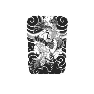 Japanese Style Two Flying Cranes