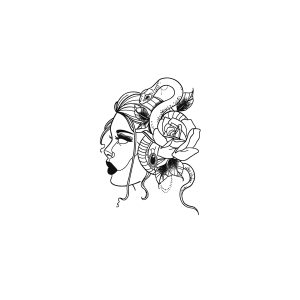 Woman Snake Rose