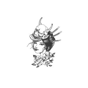 Ghost Mask Woman Flower