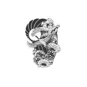 Sun Flying Crane Waves