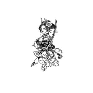 Japanese Woman Knife Flower