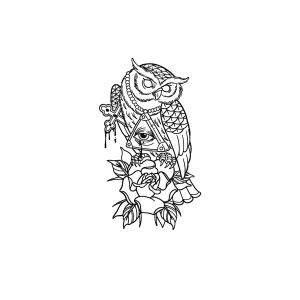 Owl Rose One-Eyed Cross