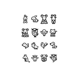 Owl Dog Rooster Rabbit