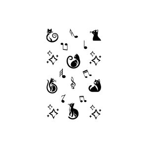 Musical Notes Kitten Stars
