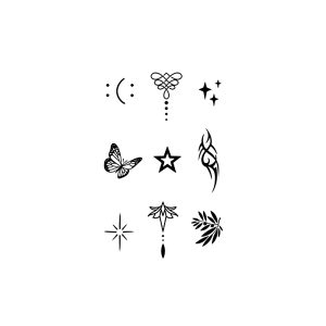 Green Leaves Butterfly Five-Pointed Star