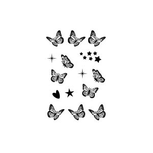 A Group Of Butterflies And Stars
