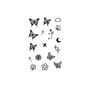 A Group Of Butterflies, Flowers, Airplane