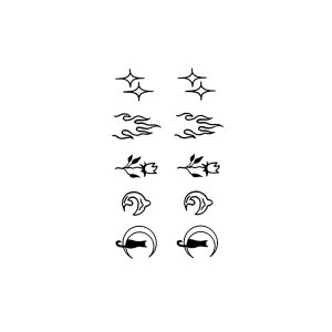 Stars, Flames, Flowers, Cat