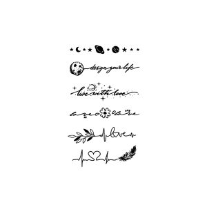 Flowers, Grass, Moon And Text