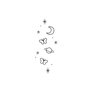 Moon Butterfly Planet Stars