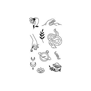 Waves Clock Snake Flowers