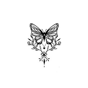 Butterfly Flower SS-CB-W-042