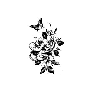 Butterfly Rose SS-CB-W-048