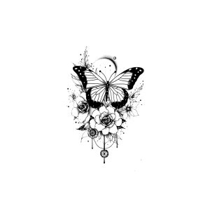 Butterfly And Flowers SS-CB-W-067