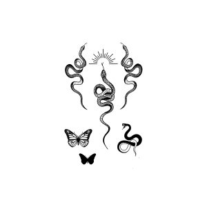 Snake And Butterfly SS-CB-W-080