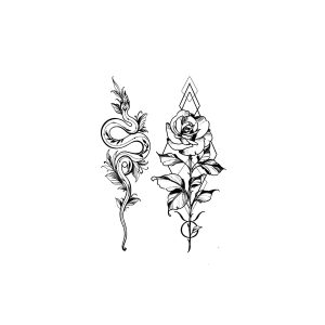 Snake Rose Flower With Green Leaves