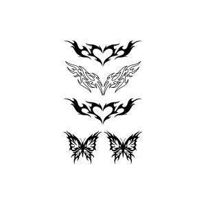 Flame Pattern Butterfly Love Heart