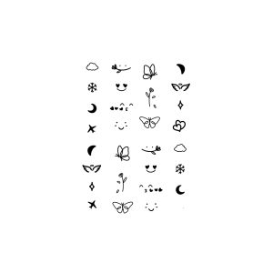 Moon Butterfly Flower Smiley Face