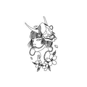 Girl Ghost Mask Flower