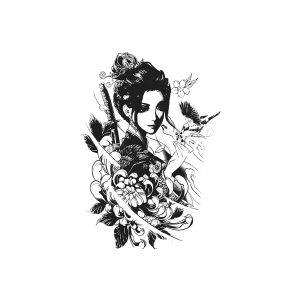 Chrysanthemum Japanese Woman Bird