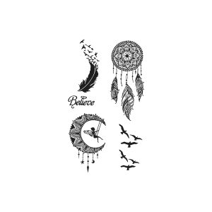 Feather Moon Flying Bird