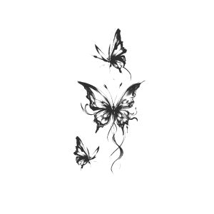 Three Flying Butterflies