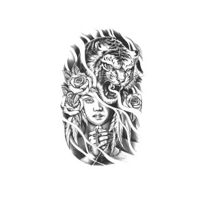 Tiger Rose Woman Praying Cross