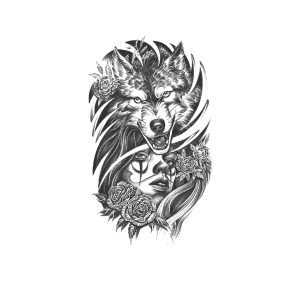 Wolf Head Woman Rose