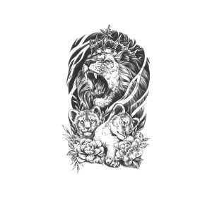 Wearing A Crown Lion Head Little Lion Flowers