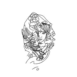 Girl With Ghost Mask